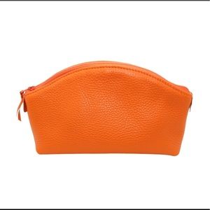 NEW Orange Zip Top Small Cosmetic Bag Made in USA
